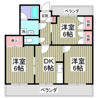 間取図/区画図:206号室間取り図