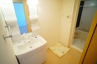 洗面室:シャワー付洗面化粧台・洗濯機置き場