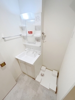 洗面室:シャワー付き洗面化粧台・洗濯機置き場