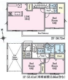 間取図/区画図:１号棟間取図