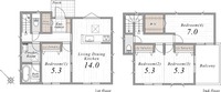 参考プラン:第４期NO.７～９区画参考プラン（参考プランで建築の場合、建築面積・仕様によっては別途オプション費用が発生する場合があります）