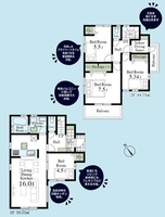 間取図/区画図:1号棟間取図
