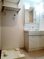 洗面室:シャワー付き洗面化粧台・洗濯機置き場