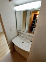 洗面室:シャワー付き洗面化粧台