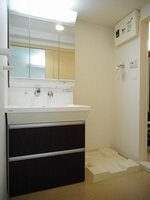 洗面室:シャワー付き洗面化粧台・洗濯機置き場