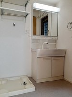 洗面室:シャワー付き洗面化粧台・洗濯機置き場