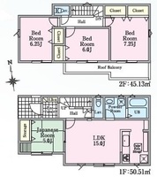 間取図/区画図:２号棟間取図