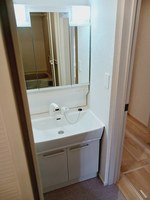 洗面室:シャワー付き洗面化粧台