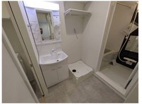 洗面室:シャワー付き洗面化粧台・洗濯機置き場