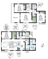 間取図/区画図:３号棟間取図