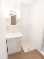 洗面室:シャワー付き洗面化粧台