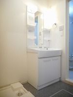 洗面室:シャワー付洗面化粧台・洗濯機置き場