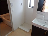 洗面室:シャワー付き洗面化粧台・洗濯機置き場