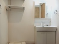 洗面室:シャワー付き洗面化粧台・洗濯機置き場