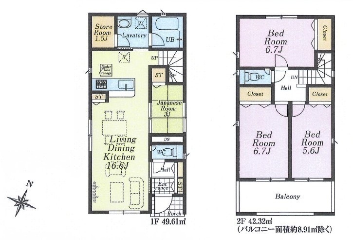 間取図/区画図:2号棟間取図