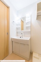 洗面室:シャワー付洗面化粧台・洗濯機置き場