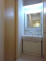 洗面室:シャワー付き洗面化粧台