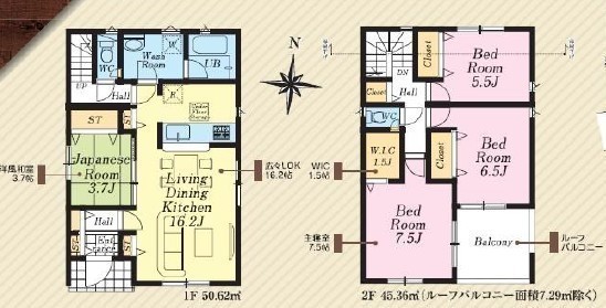 間取図/区画図:2号棟間取図