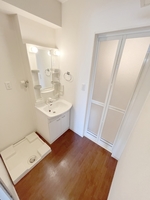 洗面室:シャワー付き洗面化粧台・洗濯機置き場